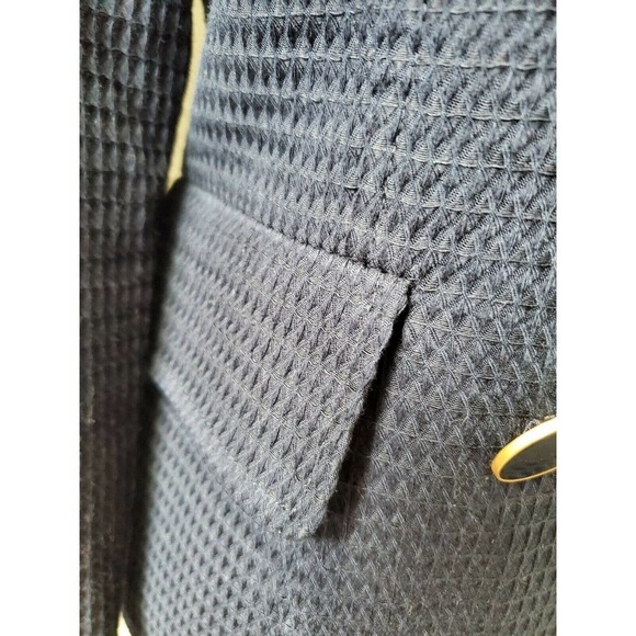 Talbots Women's Blue 100% Cotton Long Sleeve Front Buttons Fitted Blazer Size 4 - Picture 3 of 12